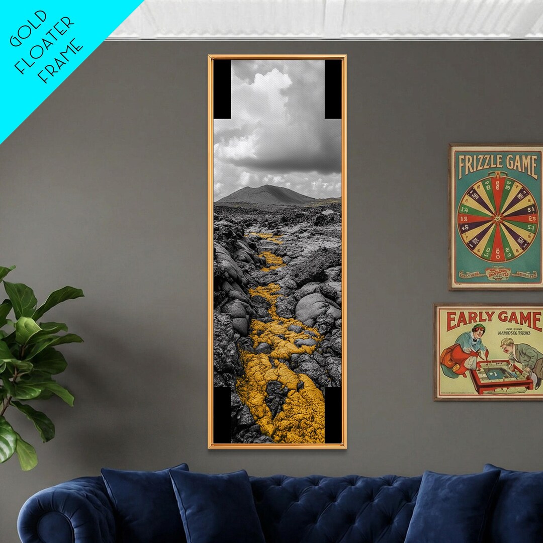 Lava Flow, Volcanic Path, Earth Texture, Yellow Stone, Canvas Print ...