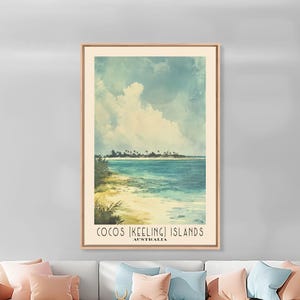 Cocos (Keeling) Islands Watercolor Print: Australia Beach Art