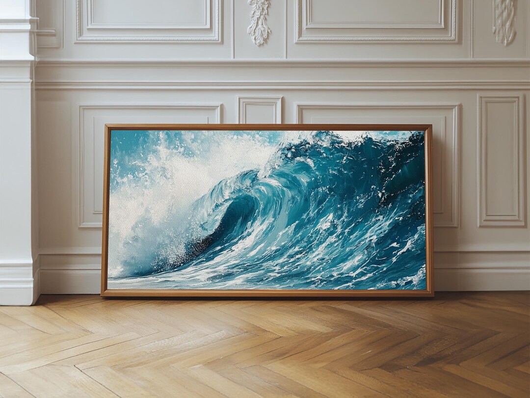 Ocean Wave Framed Canvas Print: Coastal Seascape Wall Art - Etsy