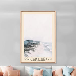 Coligny Beach, South Carolina Watercolor Print, Vacation Gift, Wall Art, Beach Painting, Beach Decor, Large Wall Art, Wood Frame Art