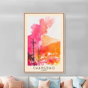 Changdao China Watercolor Print: Beach Wall Art