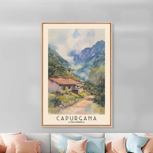 Capurgana, Colombia Watercolor Print: Framed Beach Canvas Art