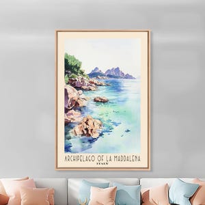 La Maddalena, Italy Watercolor Print: Coastal Beach Art