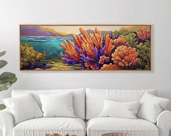 Ocean Coral Canvas Print: Underwater Garden Coastal Wall Art