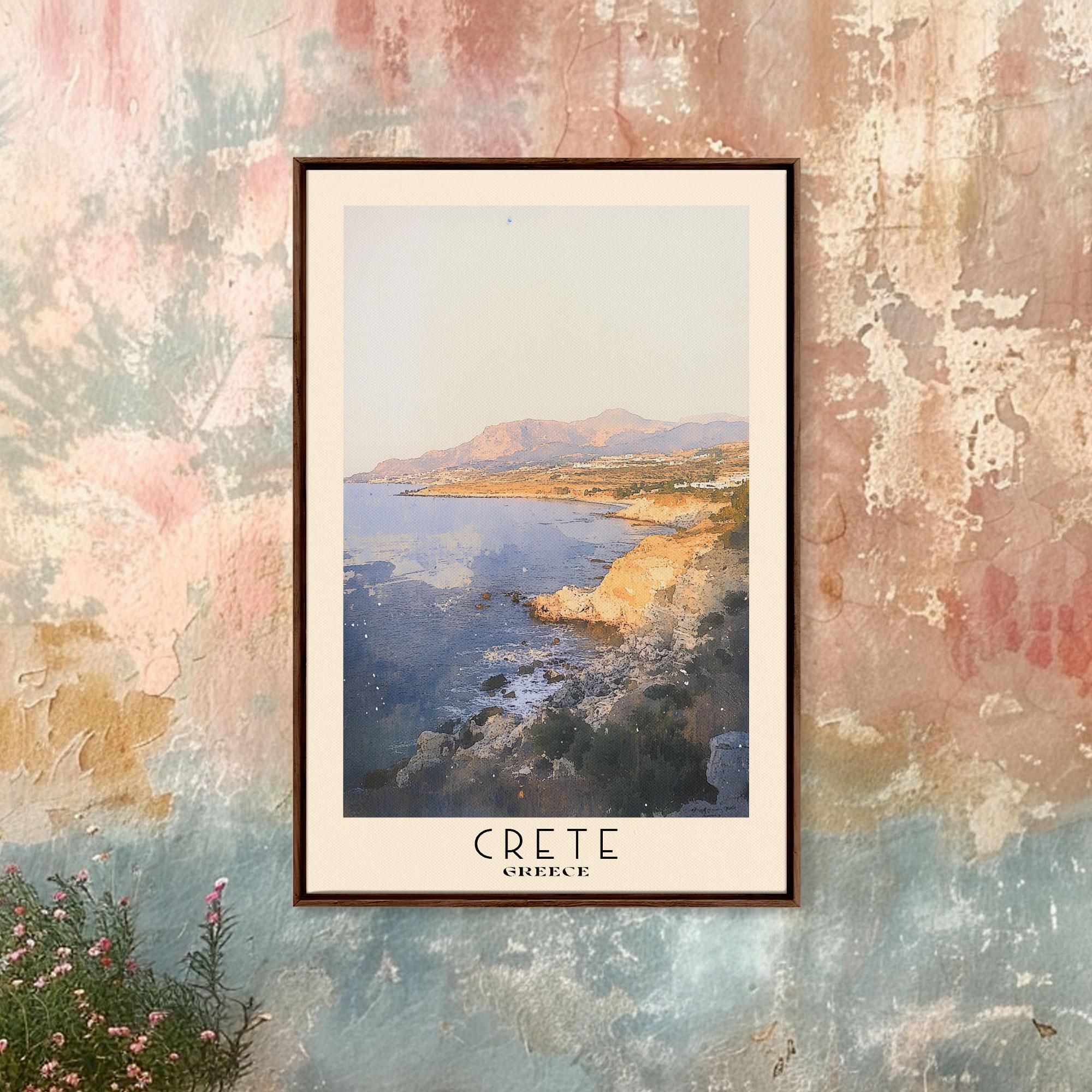Crete Greece Beach Watercolor Print: Coastal Wall Art - Etsy 日本