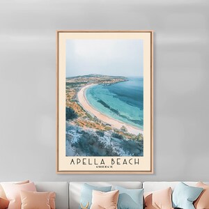Apella Beach, Greece Watercolor Print: Coastal Wall Art