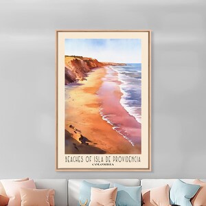 Beaches of Isla de Providencia, Colombia Watercolor Print, Vacation Gift, Wall Art, Vacation Wall Art, Beach Decor, Beach Or Lakehouse Art