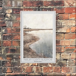 Harlan County Reservoir Nebraska Canvas Print: Lake House Wall Art