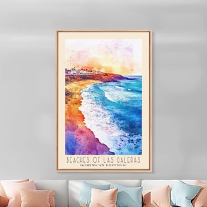 Beaches of Las Galeras, Dominican Republic Watercolor Print, Vacation Gift, Wall Art, Beach Painting, Beach Decor, Beach Or Lakehouse Art