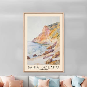 Bahia Solano Colombia Watercolor Print: Beach Wall Art