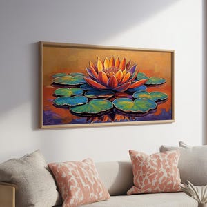 Lotus Pond Canvas Print: Meditative Zen Floral Wall Art