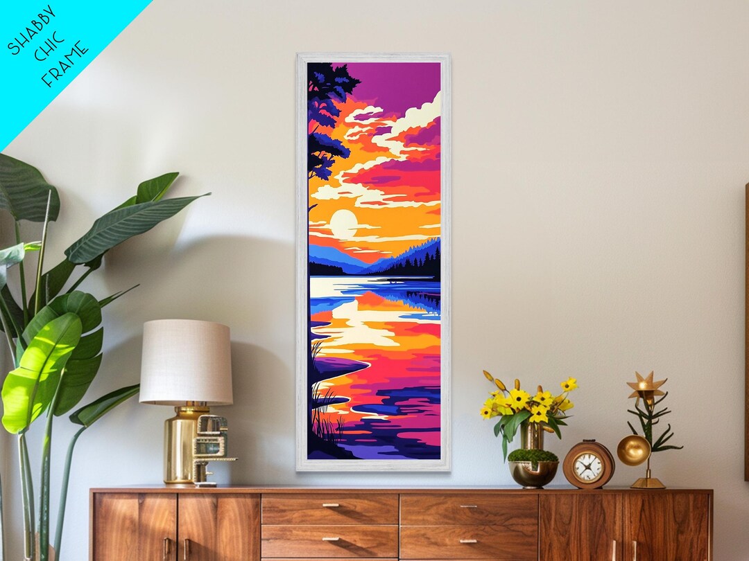 Sunset Lake Framed Canvas Print: Tranquil Nature Wall Art - Etsy