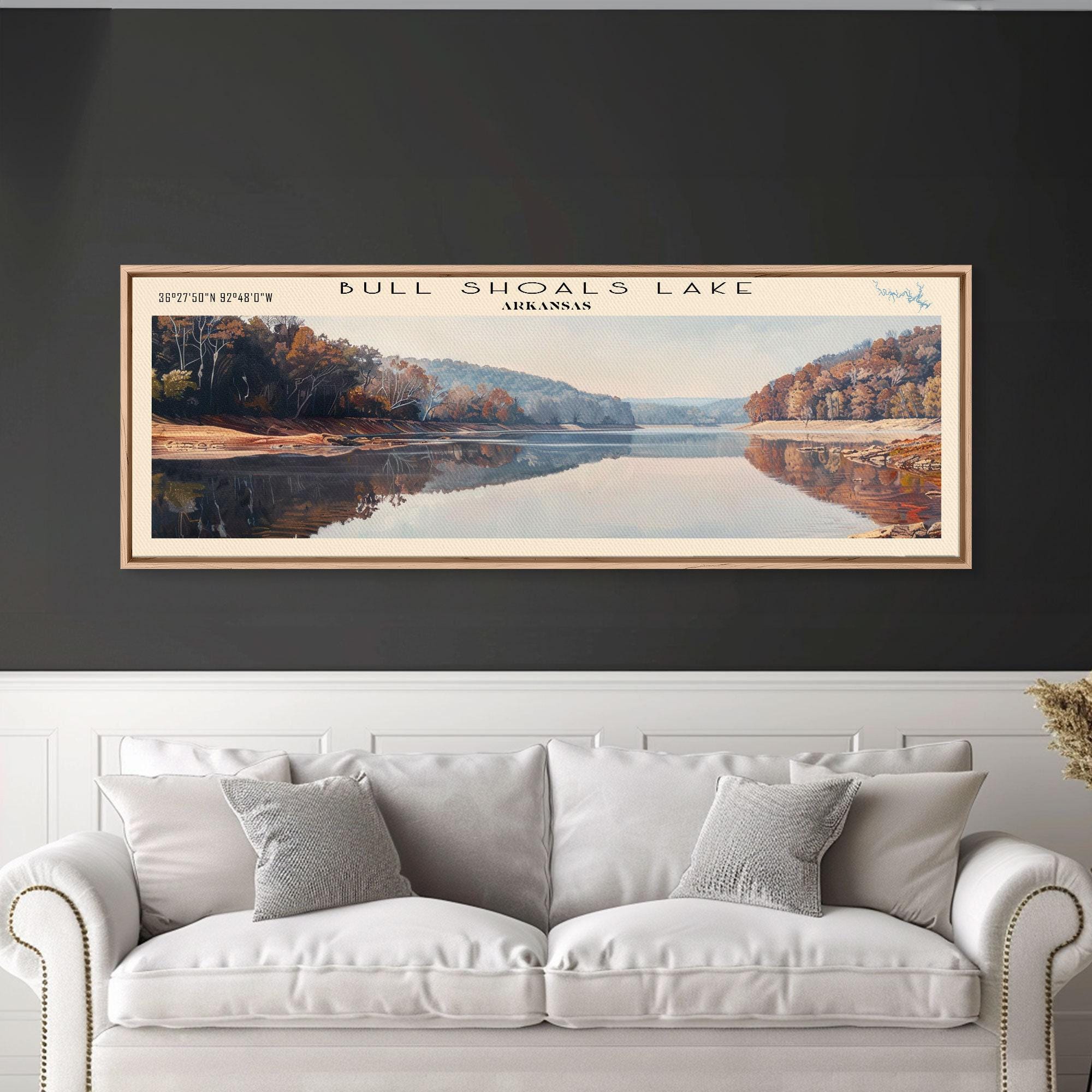 Carte Aérienne Du Lac Bull Shoals (Arkansas) – Affiche Ou Toile – Paradis Pêche