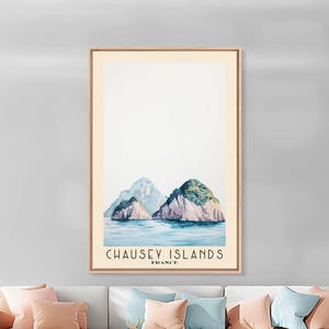 Chausey Islands France: Watercolor Beach Canvas Print