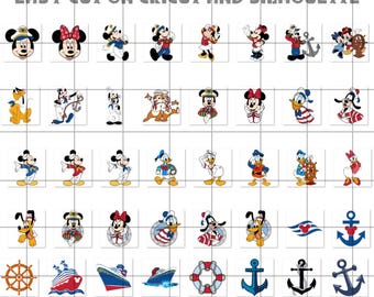Mickeyy Friends Sailor Design SVG-Bundle, Disney Cruises SVG, Kreuzfahrt-Svg-Bundle, Goofy digitale Datei, Cruises Png Bundle, Amulette für Cricut