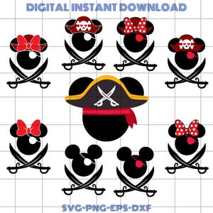Pirates Family Trip Svg, Mickey and Minnie Pirates, Pirates of Caribbean, A Pirate&#39;s Life Cruise PNG,Family Trip 2025, Mouse Friends