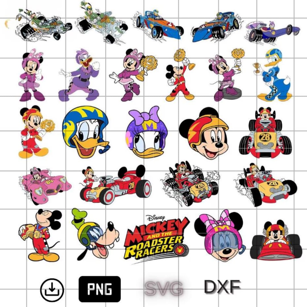 Mouse Roadster Svg Bundle: Mickey and Friends Racers Digital Download ...