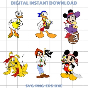 Mickey pirate SVG Bundle, Pirate svg, pirate mickey svg, cruise svg files, Kawaii Friends Svg, Characters Svg, Cricut,