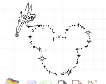 Tinkerbell Minnie Head SVG, Tinkerbell Svg , Peter Pan Svg , Cricut, Silhouette Vector Cut File