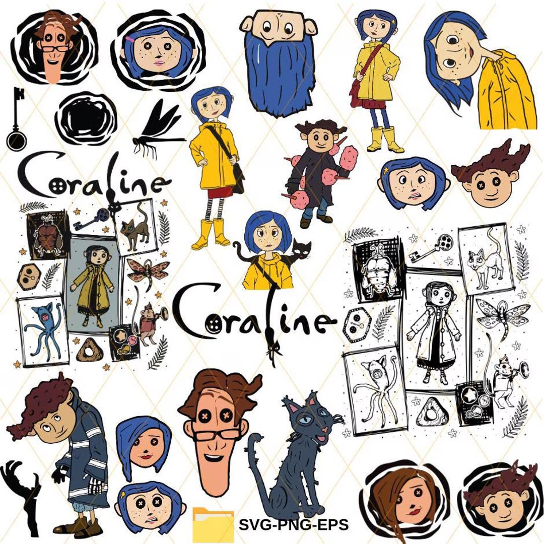 Vintage Coraline Cartoon Characters SVG Bundle, Horror Movie Svg ...