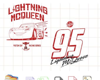 Cars Lightning Mcqueen Number SVG Graphic Design Files, Cars Lightning McQueen Download Digital File - svg, dxf, pdf, and png