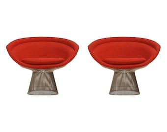 Warren Platner for Knoll Lounge Chairs in Knoll Wool Boucle, Pair Available [Priced Individually]