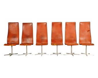 Oxford Highback Swivel Chair by Arne Jacobsen for Fritz Hansen, 1968, Signed