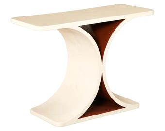 Karl Springer 'JMF' Lacquered Goatskin Console, Authenticated & Stamped 1974