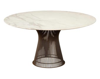Warren Platner for Knoll International Bronze Wire & Marble Dining Table, 1970s
