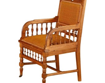 Late 19th Century English Oak Aesthetic Movement Armchair