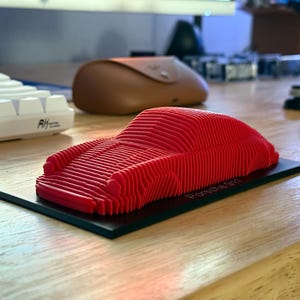 Porsche 911 Carrera Layered Sculpture Art Desk Display Car