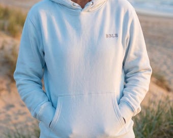 Women’s Luxury Cotton Hoodie – Powder Blue Designer Loungewear BBLB