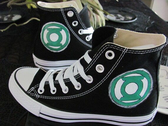Green Lantern Custom Hand Painted Converse Shoes ADULT Etsy Canada