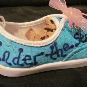 Little Mermaid, Ariel and Flounder hand painted shoes image 4