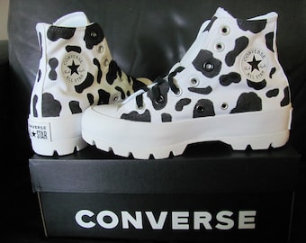 ADULT Converse Chuck Taylor All Star Lugged High Tops hand painted COW shoes