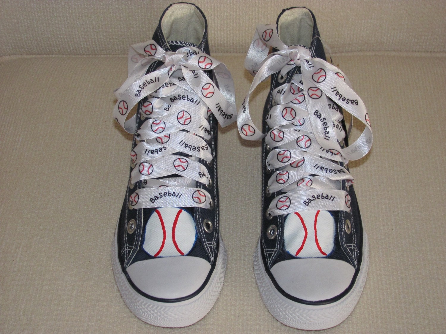 Baseball high top handpainted shoes adult Etsy