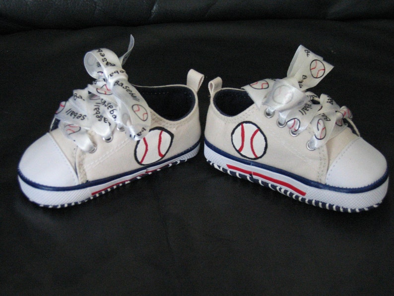 Adorable Custom Handpainted Infant Baseball Shoes Etsy