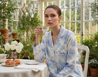 Women's Elegant Toile Designer BBLB Luxury Sleepwear SET