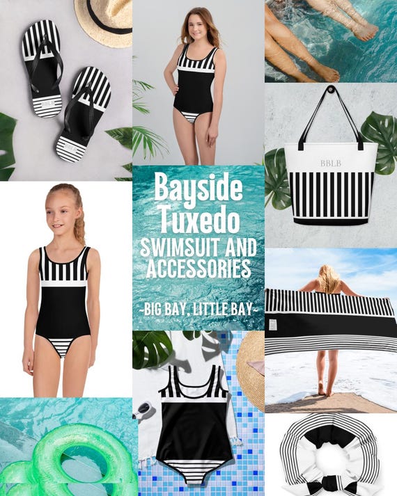 Maillot De Bain Une Pièce Fille JUSTICE Taille 7 - Noir Et Menthe Rayé, Neuf Avec étiquettes