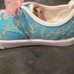 Little Mermaid, Ariel and Flounder hand painted shoes image 5