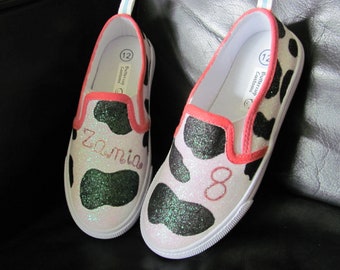 Personalized Custom Painted Cow "Moo Moo" shoes