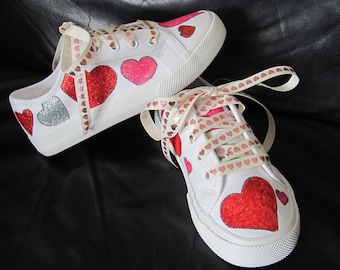 Valentine's Day hand painted heart shoes