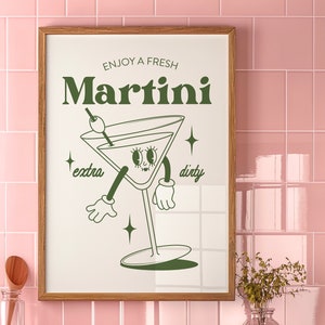 Dirty Martini Bar Art Print Liquor Poster Bar Cart Wall Art Bar Printable Art Drinks Wall Decor Funny Alcohol Print Digital Download 1 Print