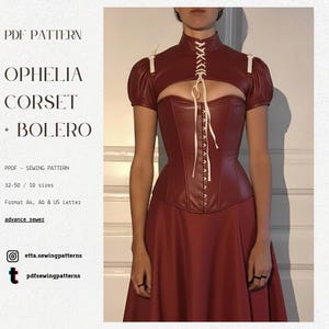 Ophelia Corset + Bolero PDF Sewing Pattern  | multifunctional Top  | Sizes EU32-50 | vintage corset