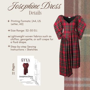 Josephine Dress PDF Sewing Pattern | Corset Fall Dress | Puff Sleeve ...