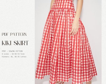 Tiered maxi skirt | PDF sewing pattern | Coquette skirt | 32-50 | Scandi trends| Digital Download