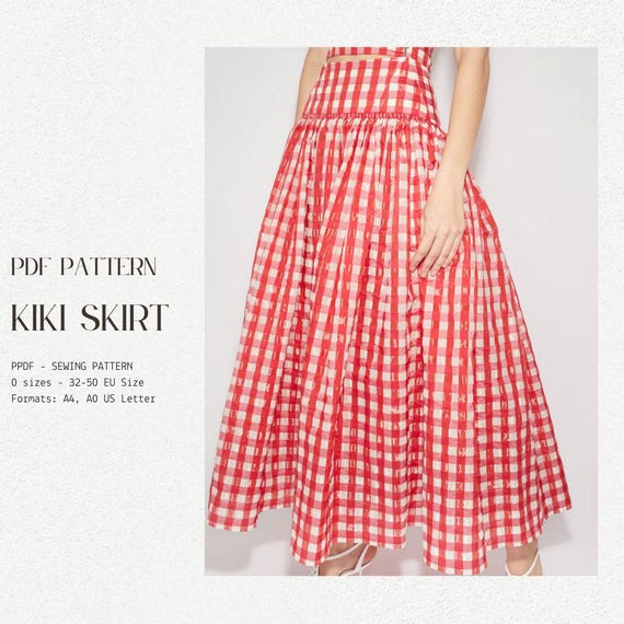 Tiered Maxi Skirt | PDF Sewing Pattern | Coquette Skirt | 32