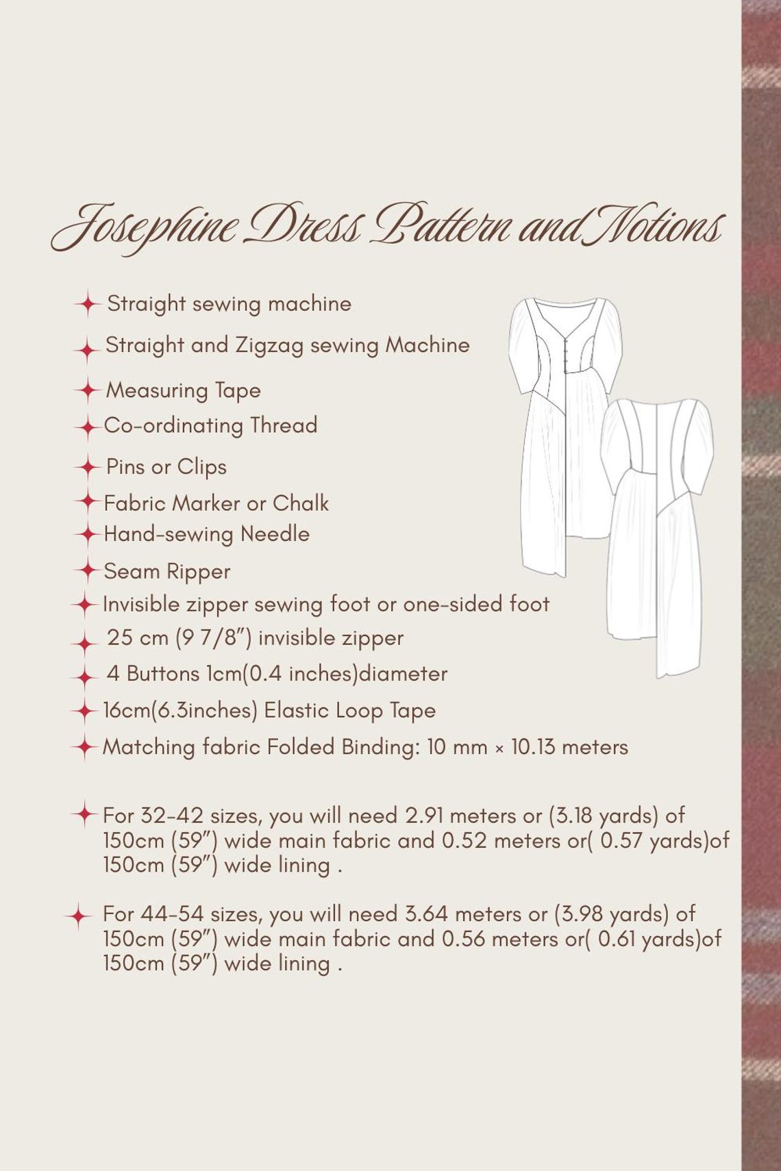 Josephine Dress PDF Sewing Pattern | Corset Fall Dress | Puff Sleeve ...