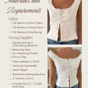 Corset Blouse PDF Sewing Pattern | Piper Button-Front Top | Milkmaid top (Sizes 32-50) image 2