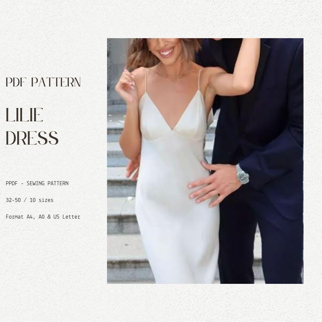 bias cut wedding dress pattern Bias Cut Mermaid Wedding Dress PDF Pattern- Backless Bridal Gown